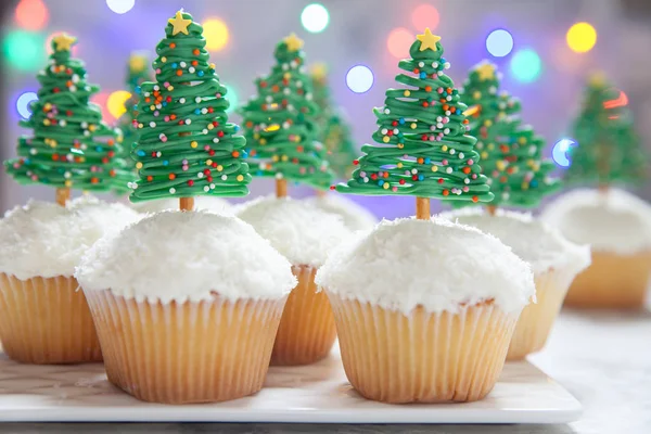 Noel ağacı cupcake — Stok fotoğraf