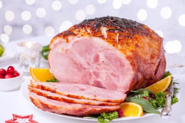 Noel kavrulmuş tatil domuz jambon sırlı