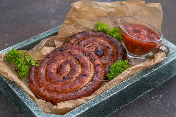 Spiralwürste vom Grill — Stockfoto