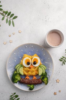 Komik baykuş patates püresi sebze püresi