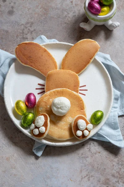Easter funny bunny pancakes