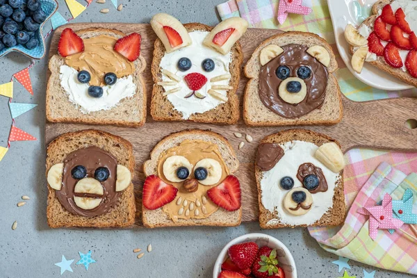 Funny animal faces toasts