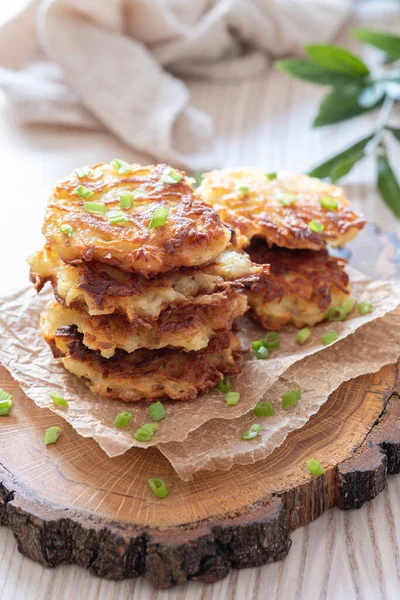 Draniki - potato fritters pancakes — Stock Photo, Image