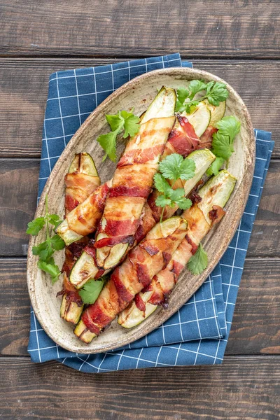 Speck-Zucchini-Pommes — Stockfoto