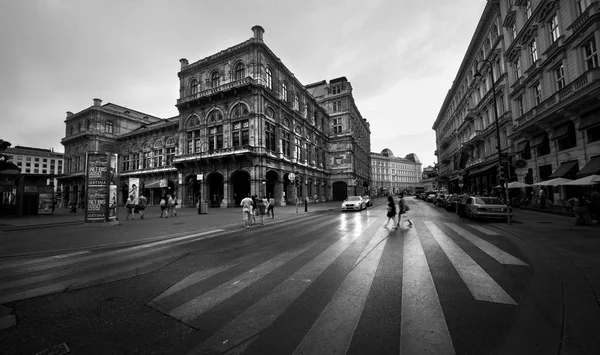 Calle de Wien en blanco y negro — Foto de Stock