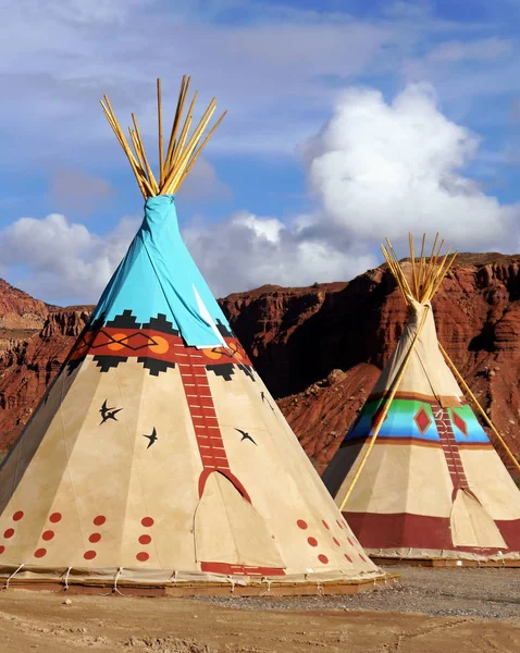 Indian tents decorated with ornaments — Stock Photo, Image