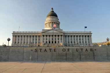 Utah eyalet başkenti. Öğleden sonra ışık. Salt Lake City, Utah ABD. 10 Eylül 2017