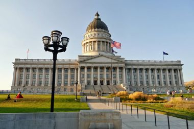 Utah eyalet başkenti. Öğleden sonra ışık. Salt Lake City, Utah ABD. 10 Eylül 2017
