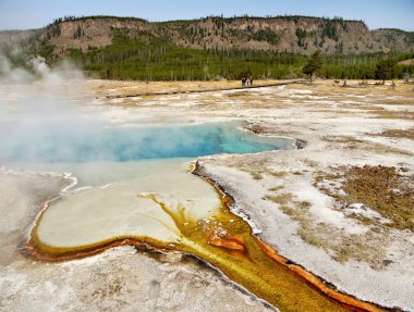 Yellowstone'da soyut renkli termal Gölü
