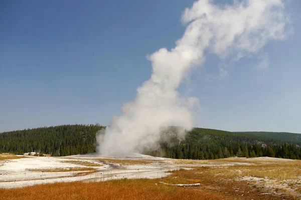 Old Faithful Een Geiser Gelegen Het Nationaal Park Yellowstone Wyoming — Stockfoto