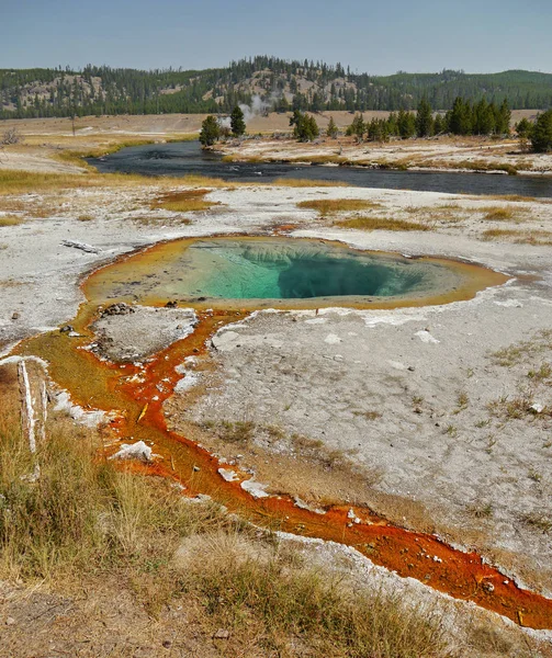 Belle Poupée Geyser Chaude Colorfu Parc National Yellowstone Phénomène Naturel — Photo