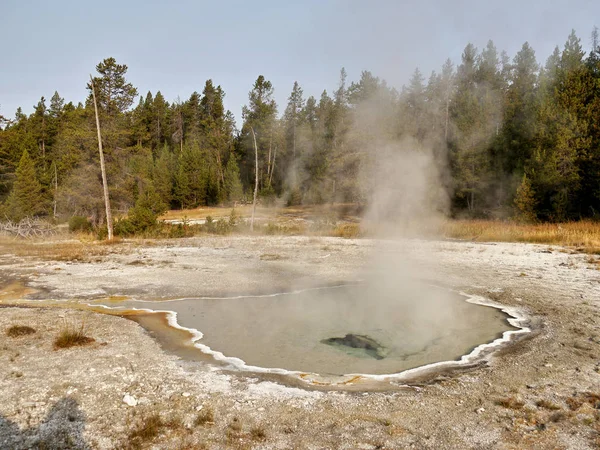 Steam Thermal Pond Yellowstone National Park Natural Phenomenon Wyoming Usa — Stock Photo, Image