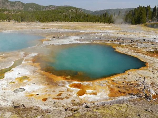 Lac thermique de couleur abstraite à Yellowstone — Photo