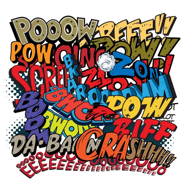 Comic book words explosions, background — Stock Vector