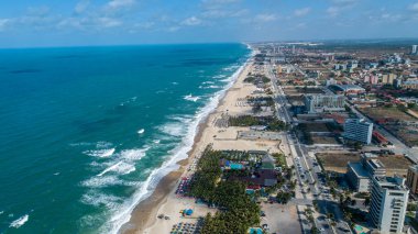 Aerial view of the most famous beach of Fortaleza / Brazil. 