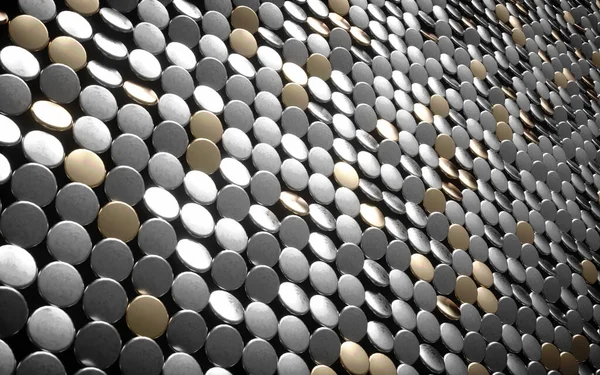 Guldmynt Glänsande Mosaik Bakgrund Svart Bakgrund Med Guld Och Silver — Stockfoto