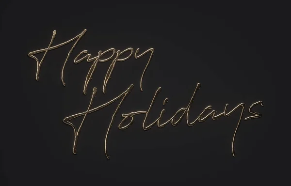 Happy Holidays Logo Lettering Hand Drawn Illustration Rendering Modern Calligraphy — Stock Photo, Image