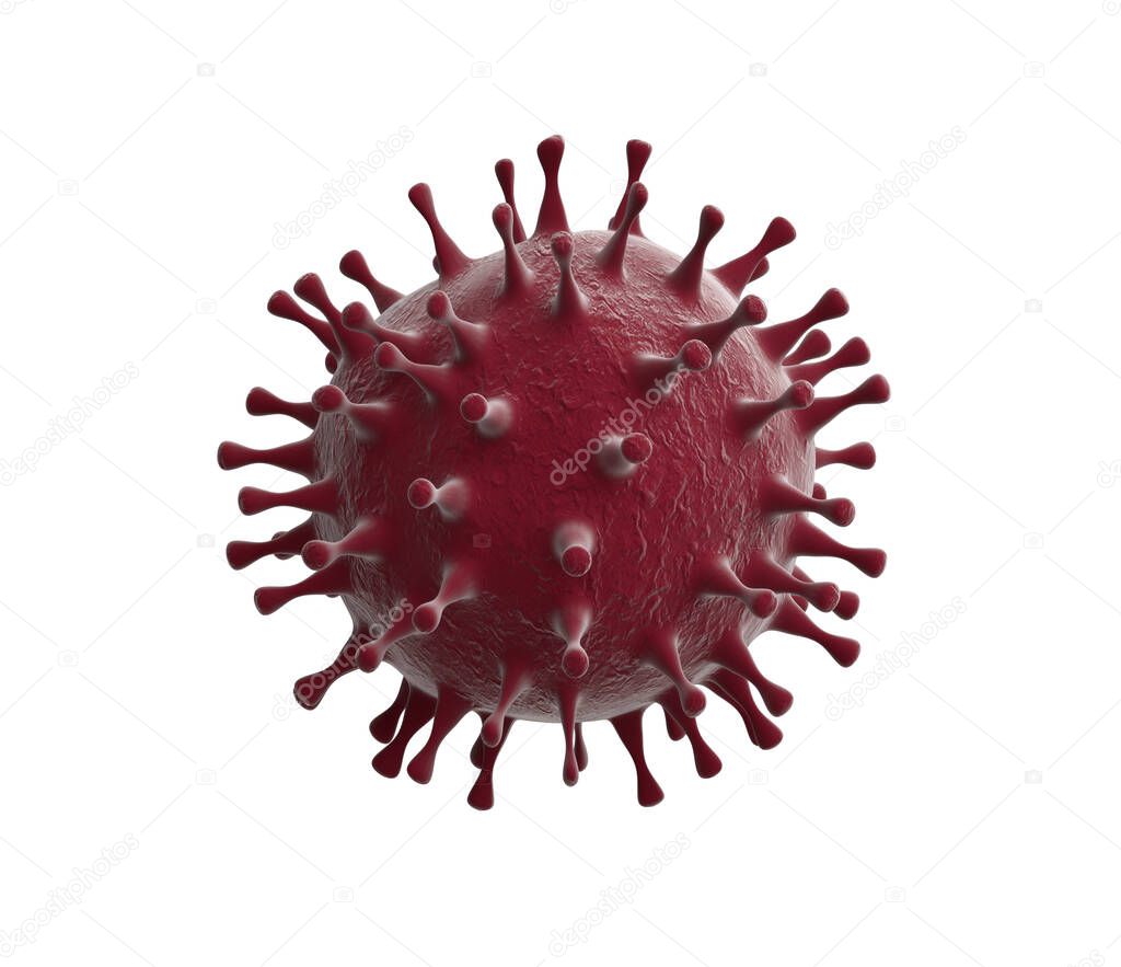 Coronavirus Covid-19 outbreak and coronaviruses influenza background as dangerous flu strain cases as a pandemic medical health risk concept with disease cell as a 3D render