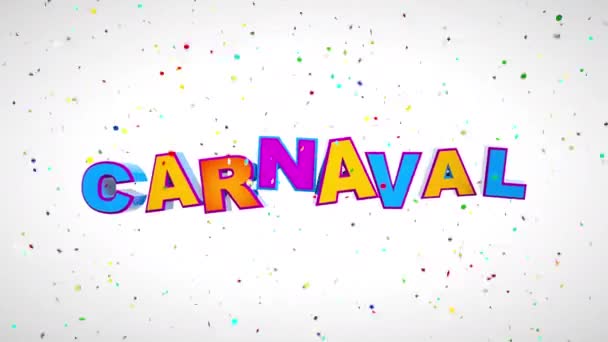 Heldere Carnaval Poster Met Stralende Confetti — Stockvideo