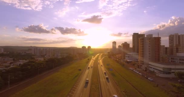 Воздушный Городской Пейзаж Дневное Время — стоковое видео