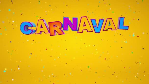 Cartel Carnaval Brillante Con Confeti Brillante — Vídeo de stock