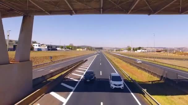 Vista Aérea Tráfego Cidade Diurna — Vídeo de Stock