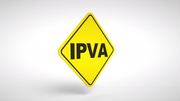 Ipva Ежегодный Налог Водителей Бразилии Концептуальный Логотип Ipva Написан Внутри — стоковое видео