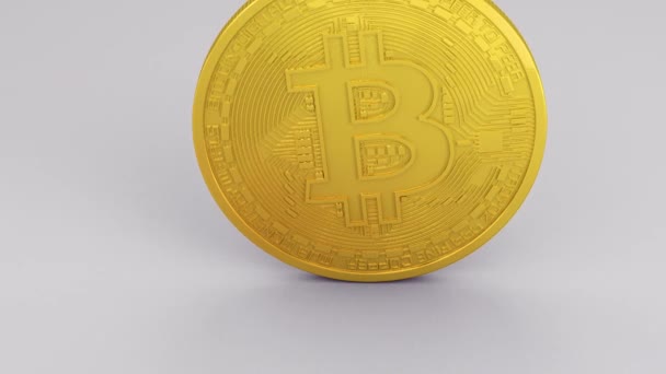 Bitcoin Aislado Sobre Fondo Blanco — Vídeo de stock