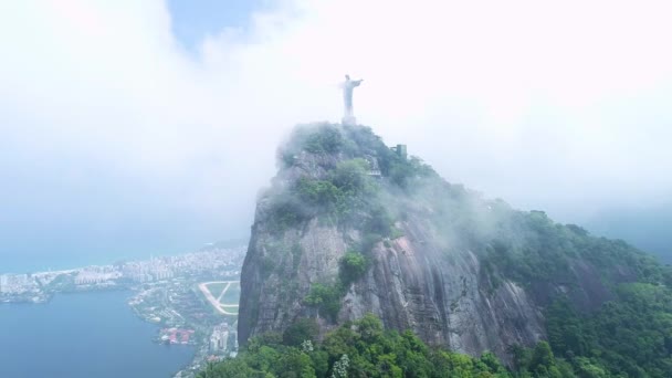 Río Janeiro Brasil Circa Octubre 2019 Vista Aérea Cristo Redentor — Vídeos de Stock