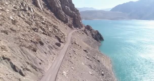 Luchtfoto Van Zeegezicht Natuurlijke Achtergrond — Stockvideo