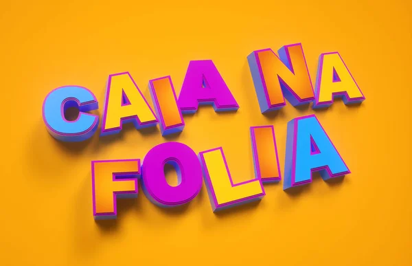 Caia Folia Cair Folia Português Carnaval Logotipo Colorido Modelo Design — Fotografia de Stock
