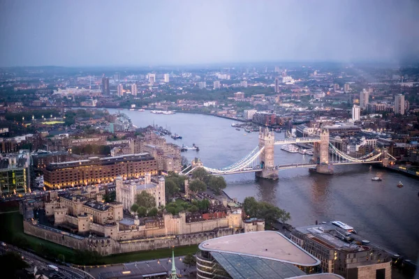 Londra Regno Unito Maggio 2016 Londra Notte Vista Aerea Con — Foto Stock