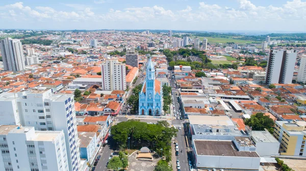 Widok Lotu Ptaka Miasto Franca Kościół Macierzysty Brazylia — Zdjęcie stockowe