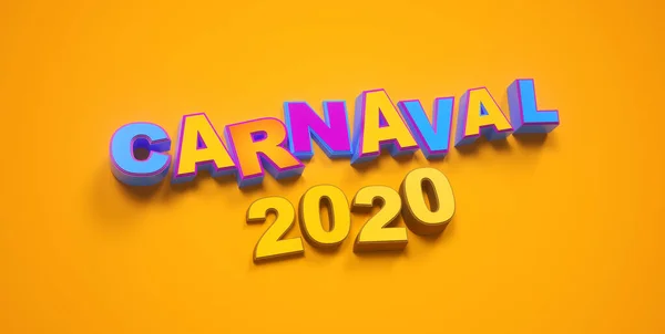 Карнавал Карнавал 2020 Красочный Текстурный Шрифт Дизайн Праздничных Открыток Рио — стоковое фото