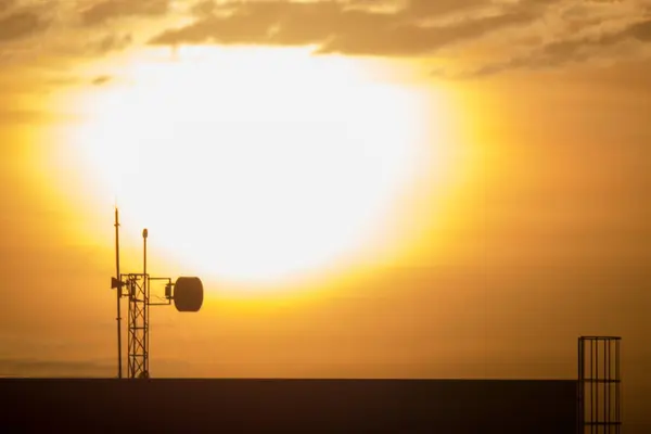 Dramatisk Orange Solnedgång Himmel Bakgrund — Stockfoto