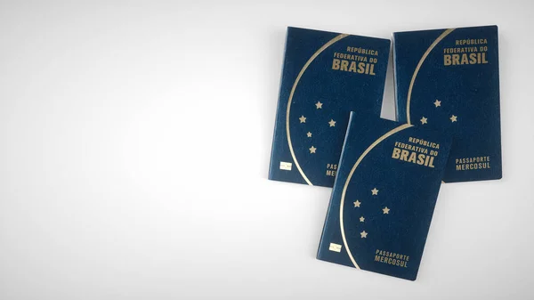 Brazilský Pas Bílém Pozadí Důležitý Dokument Pro Cesty Zahraničí Vykreslování — Stock fotografie
