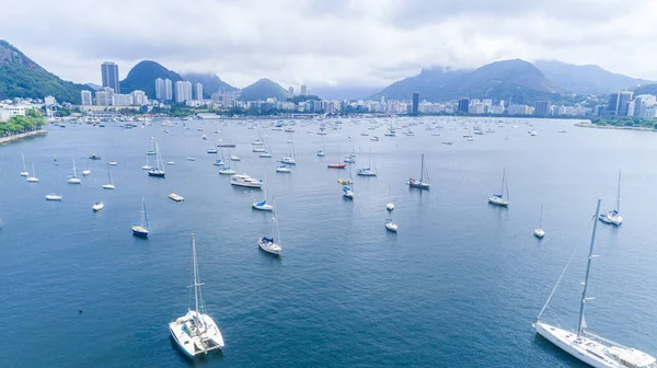 Sugar Loaf Corcovado Guanabara Körfezi Rio Janeiro Brezilya — Stok fotoğraf