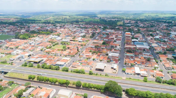 Aerial Image Brodowski City Mother Church Brazil — Stock Photo, Image