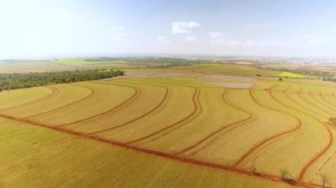 Tarım alanının havadan görünüşü