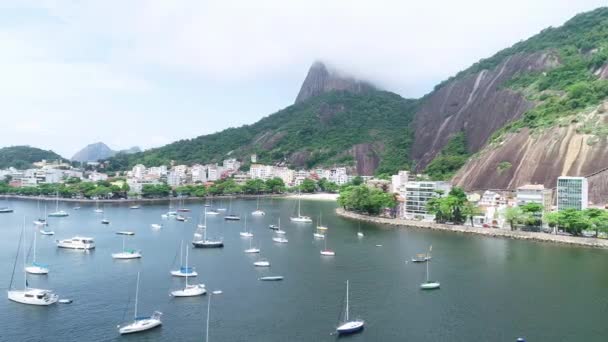 Rio Janeiro Beira Mar Com Iates Brasil — Vídeo de Stock