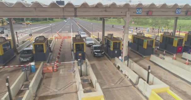 Luftaufnahme Des Lebhaften Verkehrs Der Stadt Tag Brasilien — Stockvideo