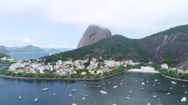 Rio Janeiro Waterkant Met Jachten Brazilië — Stockvideo