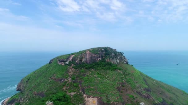 Zeegezicht Vanuit Lucht Van Rio Janeiro Brazilië — Stockvideo