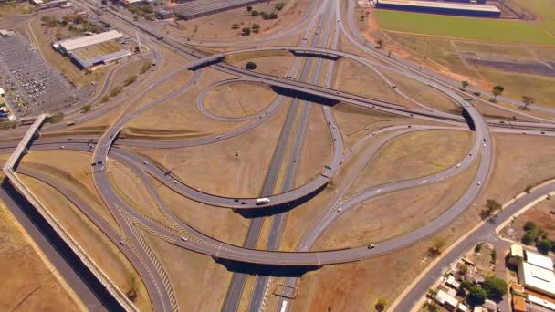 Vista Aerea Del Traffico Nella Città Diurna — Video Stock