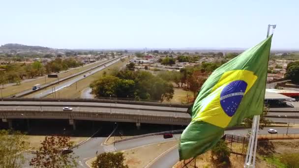 Vista Aérea Tráfego Cidade Diurna — Vídeo de Stock