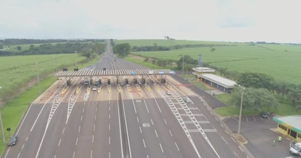 Luftaufnahme Des Lebhaften Verkehrs Der Stadt Tag Brasilien — Stockvideo