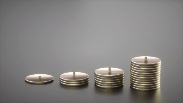 Серебряные Монеты Сером Фоне — стоковое видео