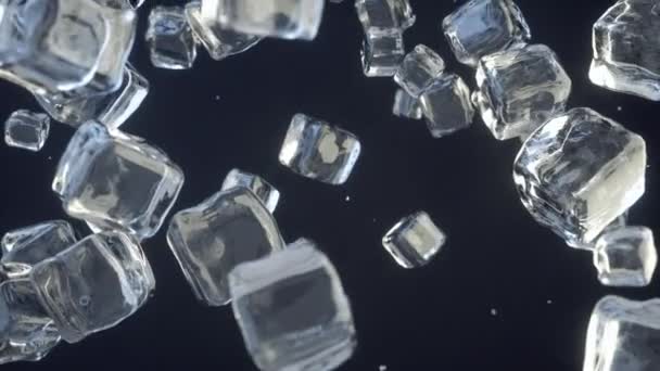 Cubes Glace Tombant Ralenti — Video