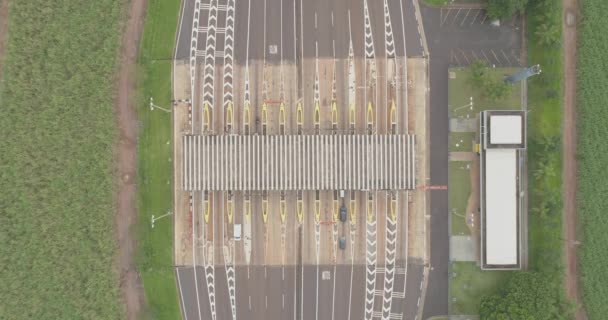 Luchtfoto Van Drukke Verkeer Overdag Stad Brazilië — Stockvideo