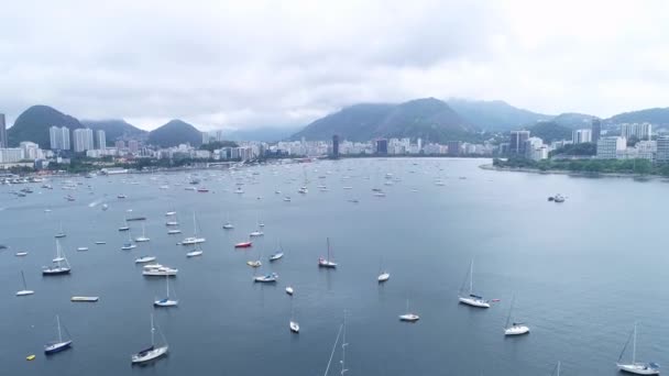 Rio Janeiro Waterkant Met Jachten Brazilië — Stockvideo